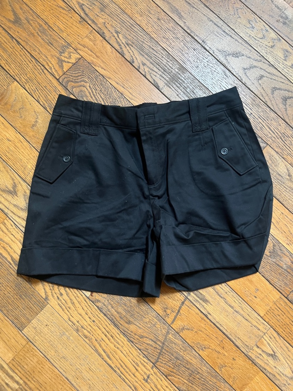 Banana Republic Black Cuffed Bermuda Shorts